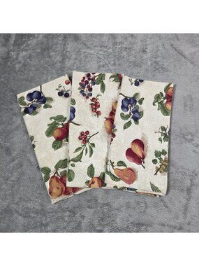 Longaberger Fruit Medley Fabric Napkins 19" Square Set of 3